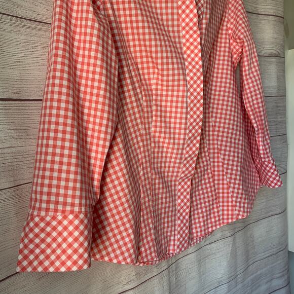 Taylor Investments Gold Label Pink White Gingham Check Button Up Shirt Size 6 - Picture 14 of 16